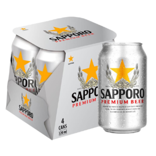 SAPPORO BEER CAN 320ML*4