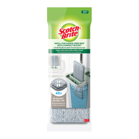 SCOTCH BRITE HANDS-FREE COMPACT MOP REFILL (GREY)