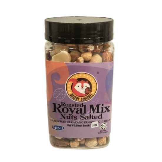 GREEDY SQUIRREL ROYAL MIX NUT SALTED 200GM