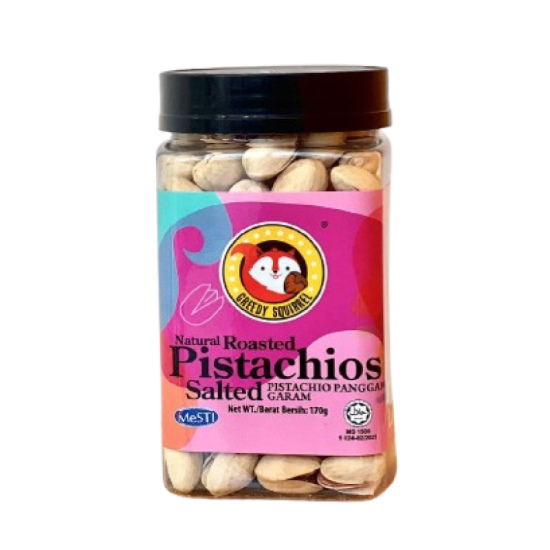 GREEDY SQUIRREL BAKED SALTED PISTACHIOS 170GM