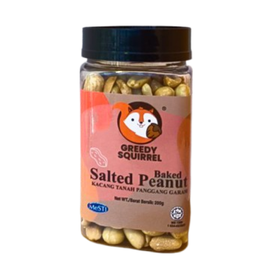 GREEDY SQUIRREL BAKED SALTED PEANUT 200GM