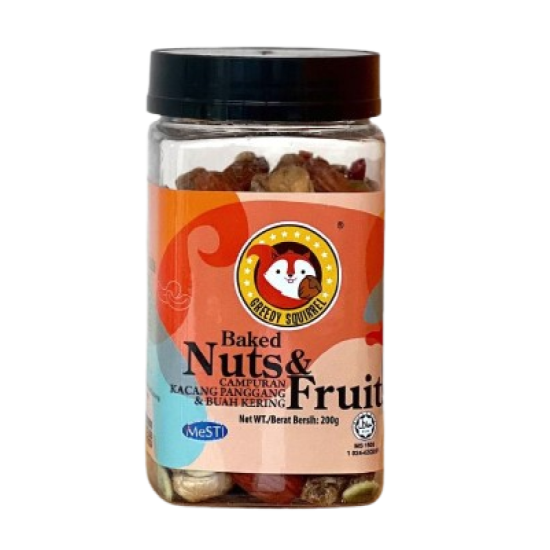 GREEDY SQUIRREL BAKED NUTS & FRUITS 200GM