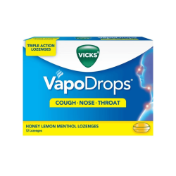 VICKS VAPODROPS HONEY LEMON 12'S (2.5G) VICKS VAPODROPS HONEY LEMON 12'S (2.5G)