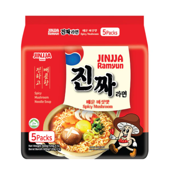 JINJJA RAMYUN SPICY MUSHROOM 120GM*5