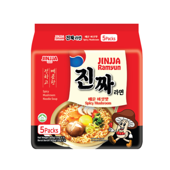 JINJJA RAMYUN SPICY MUSHROOM 120GM*5