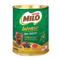 MILO INTENSE DARK CHOCOLATE TIN 400G MILO INTENSE DARK CHOCOLATE TIN 400G
