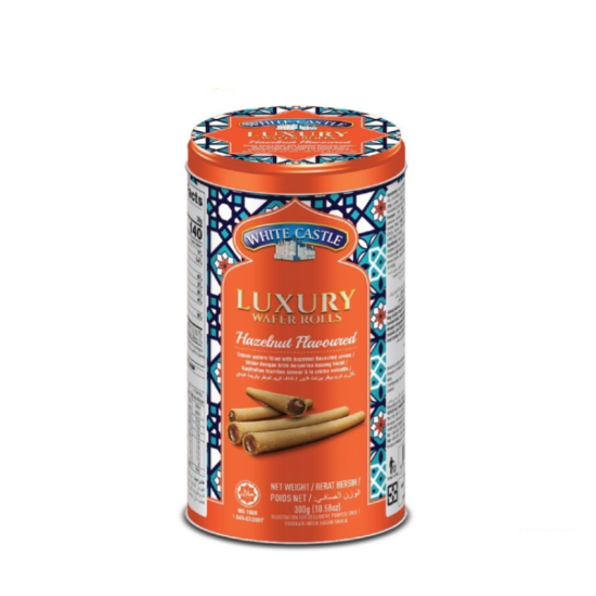 WHITE CASTLE LUXURY CREAM WAFER HAZELNUT 300GM