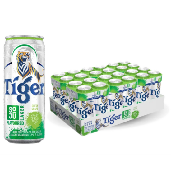 TIGER SOJU GUTSY GRAPE CAN 320ML*24