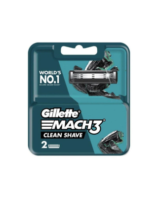 GILLETTE MACH 3 CLEAN SHAVE CARTRIDGE 2'S 