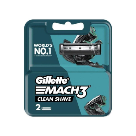 GILLETTE MACH 3 CLEAN SHAVE CARTRIDGE 2'S 