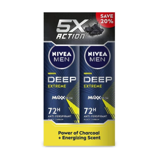 NIVEA MEN DEODORANT SPRAY -DEEP EXTREME 150ML*2