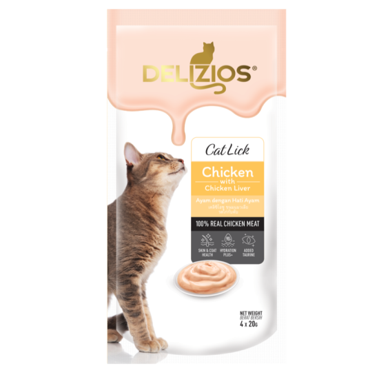 DELIZIOS CAT LICK - CHICKEN WITH CHICKEN LIVER 20G