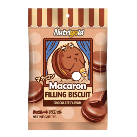 NUTRIGOLD MACARON BISCUIT CHOCOLATE 75GM