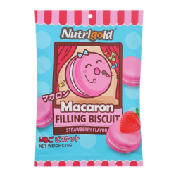 NUTRIGOLD MACARON BISCUIT STRAWBERRY 75GM NUTRIGOLD MACARON BISCUIT STRAWBERRY 75GM