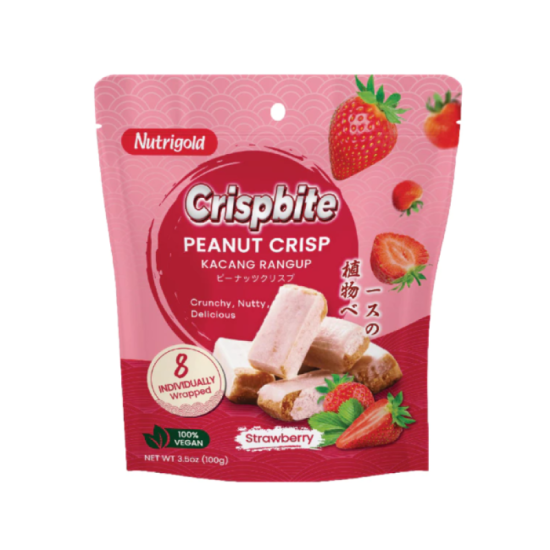 NUTRIGOLD PEANUT CRISP STRAWBERRY 100GM