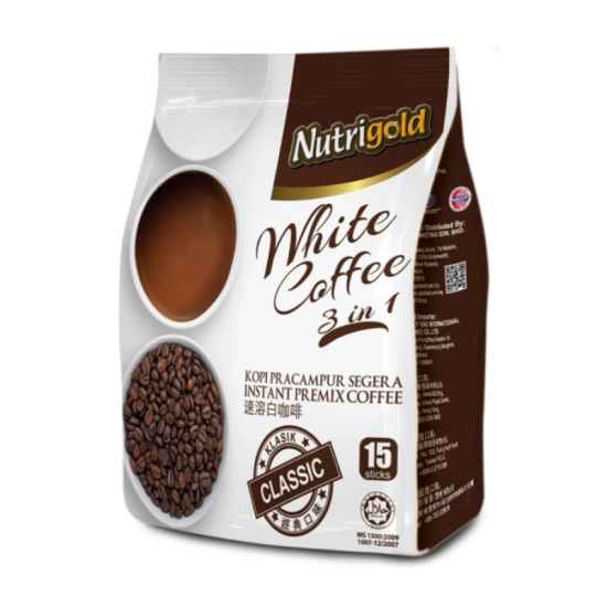 NUTRIGOLD 3IN1 CLASSIC WHITE COFFEE 40GM*12'S