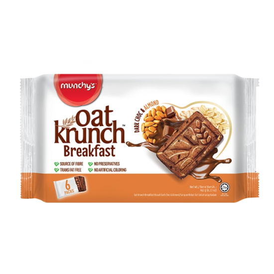 MUNCHY'S OAT KRUNCH BREAKFAST DARK CHOC ALMOND 192