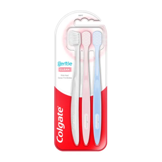 COLGATE TOOTHBRUSH GENTLE CLEAN PACK 3'S