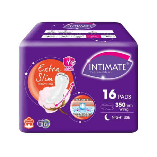 INTIMATE EXTRA SLIM WING NITE LONG DF 350MM 16's