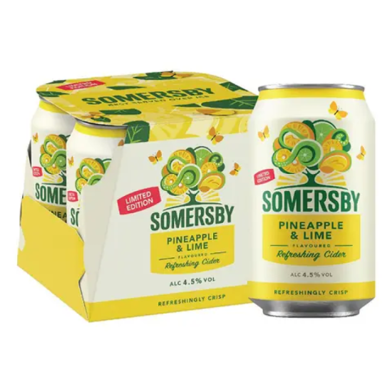 SOMERSBY PINEAPPLE & LIME CIDER CAN 320ML*4