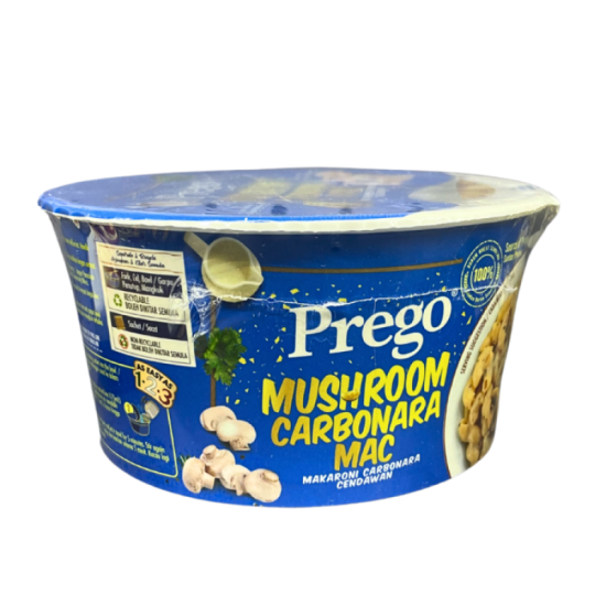 PREGO MUSHROOM CARBONARA MAC INST PASTA BOWL 71GM