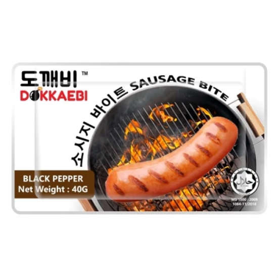 DOKKAEBI BLACK PEPPER CHICKEN SAUSAGE BITE 40G