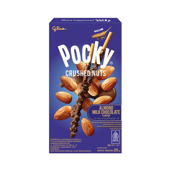 POCKY CRUSHED NUTS ALMOND MILK CHOCOLATE 25GM