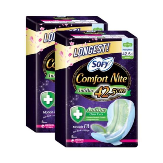 SOFY COMFORT NITE ANTIBAC 42.5CM 8'S*2