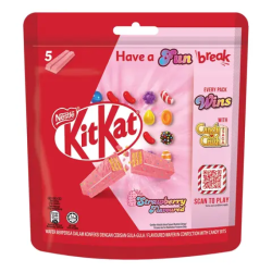 KIT KAT STRAWBERRY FLAVOURED SHAREBAG 17G*5 KIT KAT STRAWBERRY FLAVOURED SHAREBAG 17G*5