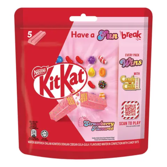 KIT KAT STRAWBERRY FLAVOURED SHAREBAG 17G*5