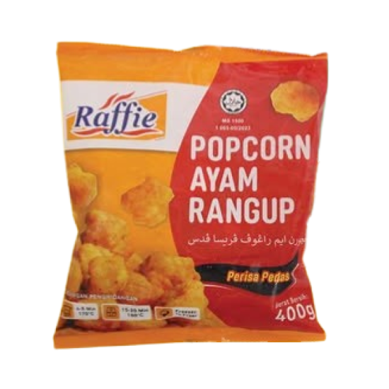 RAFFIE CRISPY POPCORN CHICKEN HOT&SPICY 400G