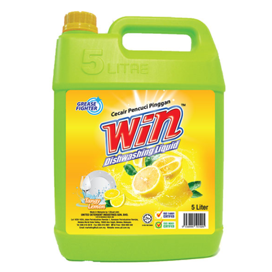 WIN DISHWASH LIQUID LEMON 5LIT