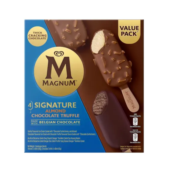 WALL'S MAGNUM ALMOND CHOCOLATE TRUFFLE 80ML*4