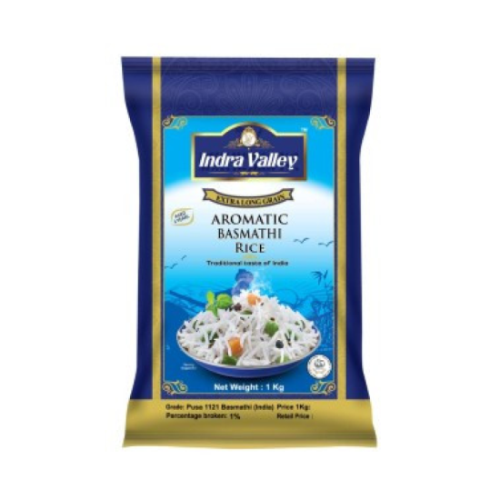 INDRA VALLEY PUSA 1121 AROMATIC BASMATHI RICE 1KG