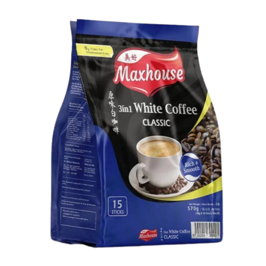 MAXHOUSE 3IN1 WHITE COFFEE CLASSIC 38G*15