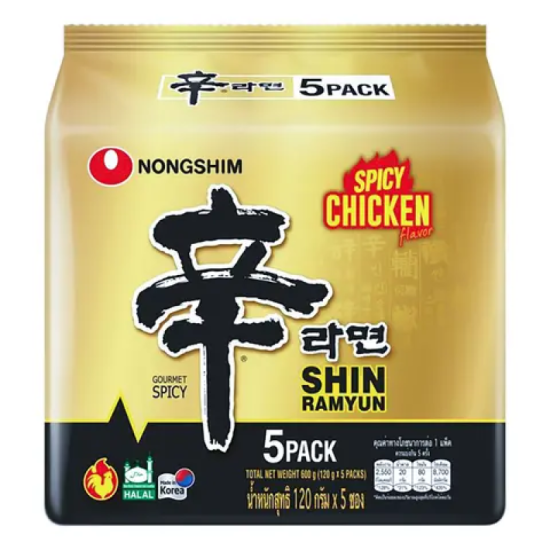 NONGSHIM SHIN RAMYUN SPICY CHICKEN 120GM*5