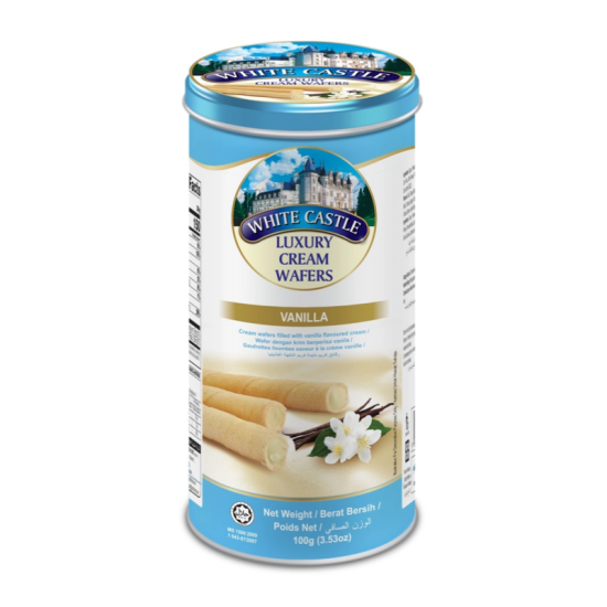 WHITE CASTLE LUXURY CREAM WAFER VANILLA 100GM