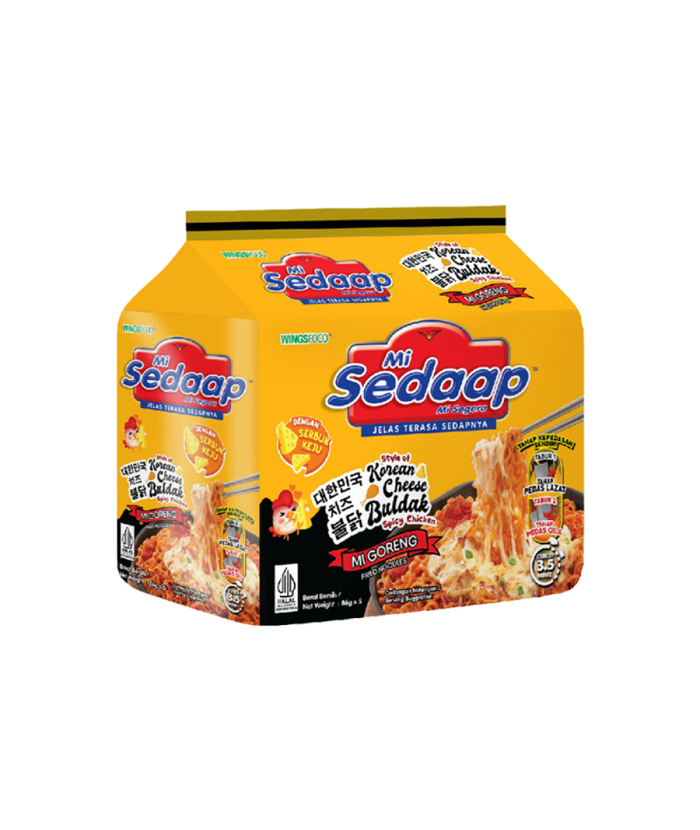 MI SEDAAP GORENG KOREAN CHEESE BULDAK 86GM*5 *8