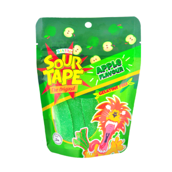 BEARDY SOUR TAPE APPLE (ZIP) 100GM