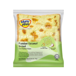 MIGHTY WHITE PANDAN COCONUT BREAD 70GM MIGHTY WHITE PANDAN COCONUT BREAD 70GM