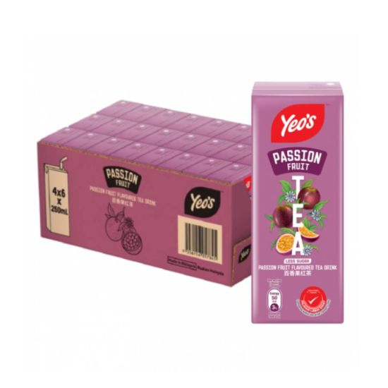 YEO'S PASSION FRUIT BLACK TEA 250ML*4'S*6