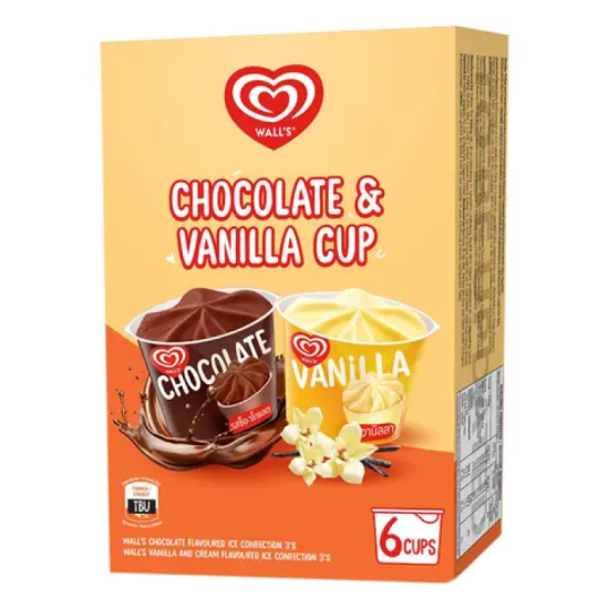 WALL'S CUP CHOCOLATE VANILLA MP 90ML*6