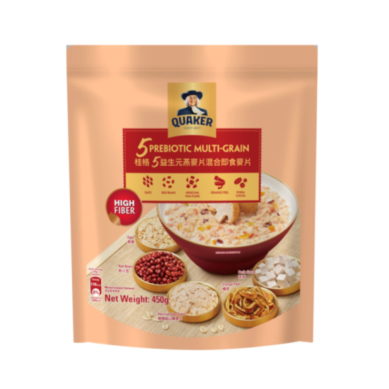 QUAKER FIVE PREBIOTIC MULTIGRAIN 450GM