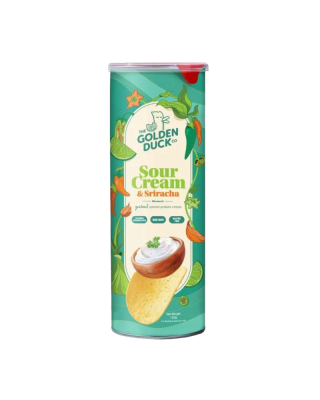 THE GOLDEN DUCK CRISPS SOUR CREAM&SRIRACHA 125GM
