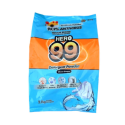 HERO 99 DETERGENT POWDER OCEAN BREEZE 2.1KG HERO 99 DETERGENT POWDER OCEAN BREEZE 2.1KG