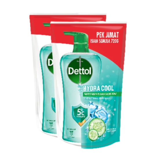 DETTOL SHOWER GEL (REFILL) - HYDRA COOL 720G*2 DETTOL SHOWER GEL (REFILL) - HYDRA COOL 720G*2