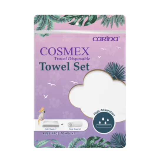 CARINA COSMEX TRAVEL DISPOSABLE TOWEL SET 3'S CARINA COSMEX TRAVEL DISPOSABLE TOWEL SET 3'S