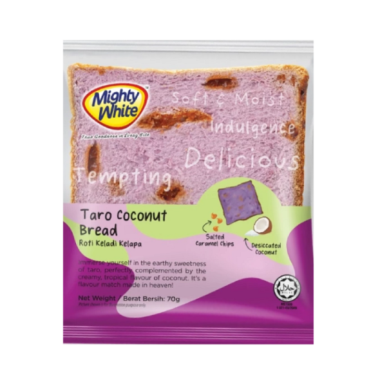 MIGHTY WHITE TARO COCONUT BREAD 70GM
