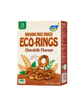 TENTEN ORGANIC RICE SNACK ECO-RINGS CHOCOLATE 40G
