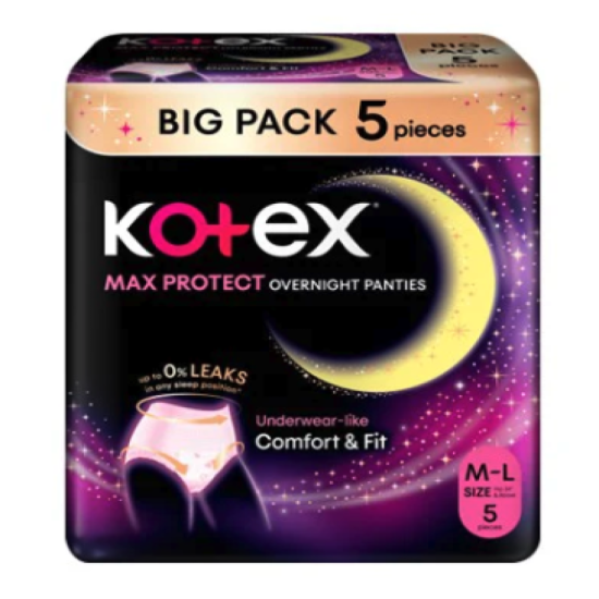 KOTEX O/NITE PANTIES HERBAL M/L SIZE 5s